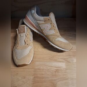 New Balance Classic 996 Suede Sneakers Tan & Pink NO LACES 9.5B